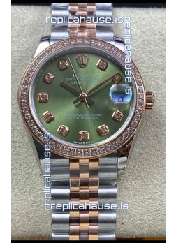 Rolex Datejust 278383 31MM Swiss Replica in 904L Steel in Green Dial - 1:1 Mirror Replica