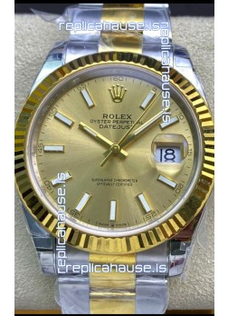 Rolex Datejust 126333 41MM Cal.3135 Swiss 1:1 Mirror Replica Watch in 904L Gold Dial 