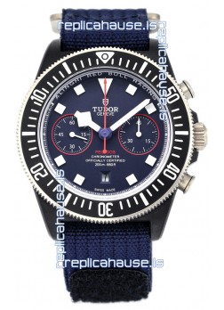 Tudor Pelagos FXD Chronograph Titanium Casing 1:1 Mirror Replica Blue Dial in Nato Strap