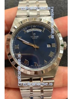 Tudor Royal Edition Watch - 1:1 Mirror Replica in Steel Casing - Blue Roman Dial