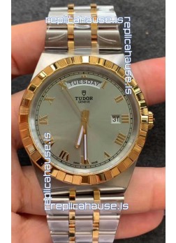 Tudor Royal Edition Watch - 1:1 Mirror Replica in Two Tone Casing - Grey Roman Dial
