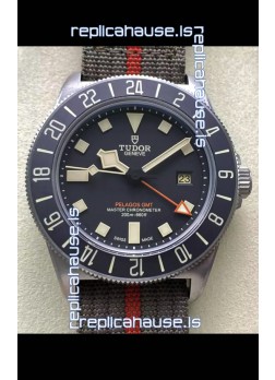 Tudor Pelagos FXD GMT Titanium Casing 1:1 Mirror Replica Black Dial in Green Nato Strap
