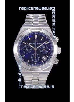 Vacheron Constantin Overseas Chronograph Blue Dial Swiss Replica Watch - Stainless Steel Strap