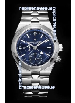 Vacheron Constantin Overseas Dual Time 1:1 Mirror Swiss Replica Watch in Blue Dial 