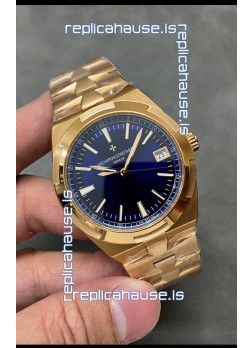 Vacheron Constantin Overseas Rose Gold 1:1 Mirror Replica Watch Blue Dial 