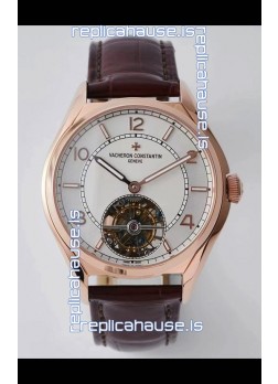 Vacheron Constantin Fiftysix Tourbillon Rose Gold Steel 1:1 Mriror Replica White Dial