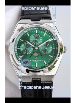 Vacheron Constantin Overseas Perpetual Calendar Ultra-Thin Green Dial with Leather Strap