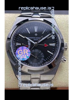Vacheron Constantin Overseas Dual Time Stainless Steel  1:1 Mirror Swiss Replica Black Dial