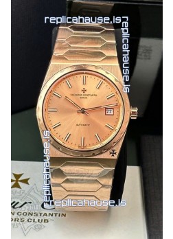 Vacheron Constantin Historiques 222 Super Clone 37MM Rose Gold Watch in Pink Dial 