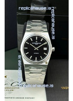 Vacheron Constantin Historiques 222 Super Clone 37MM Steel Casing Watch in Black Dial 