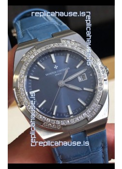 Vacheron Constantin Overseas Stainless Steel 33MM Swiss Quartz Replica Watch Blue Dial 