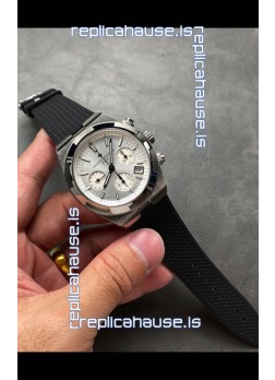 Vacheron Constantin Super Clone Overseas Chronograph Steel Dial Swiss Watch - Rubber Strap