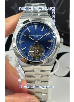 Vacheron Constantin Overseas Tourbillon Stainless Steel in Blue Dial Gold Strap 1:1 Mirror Replica