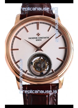 Vacheron Constantin Traditionelle Swiss Tourbillon Rose Gold 1:1 Mirror Replica Watch 