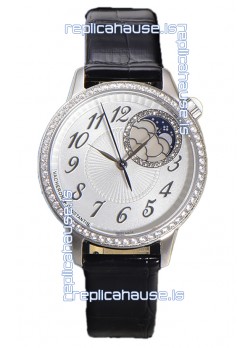Vacheron Constantin Egerie Muse Moonphase 904L Steel Casing in White Dial Swiss Replica Watch 