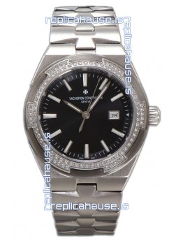 Vacheron Constantin Overseas Steel Casing Black Dial 35MM Swiss Replica Watch 