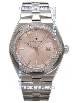 Vacheron Constantin Overseas Steel Casing Pink Dial 35MM Swiss Replica Watch 