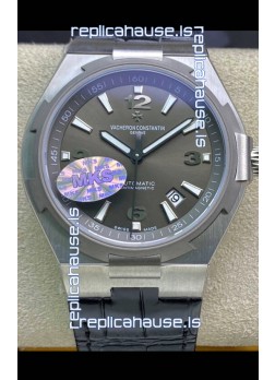 Vacheron Constantin Overseas 1:1 Mirror Swiss Replica Watch in Grey Dial - Leather Strap