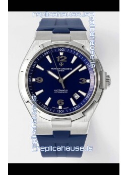 Vacheron Constantin Overseas 1:1 Mirror Swiss Replica Watch in Steel Blue Dial - Rubber Strap