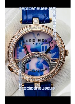 Van Cleef & Arpels Lady Arpels Pont des Amoureux in Rose Gold Blue Strap
