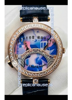 Van Cleef & Arpels Lady Arpels Pont des Amoureux in Rose Gold Dark Blue Strap
