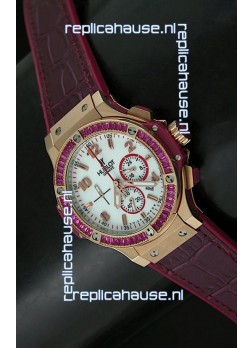 Hublot Big Bang All Black Edition Japanese Quartz Watch in Red Color