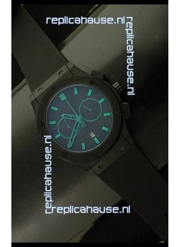 Hublot Big Bang Classic Fusion Chrono Japanese Watch with Green Markers Ceramic Case