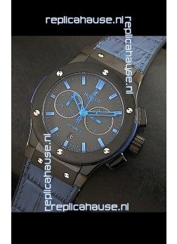 Hublot Big Bang Classic Fusion Swiss Replica PVD Watch in Blue Strap