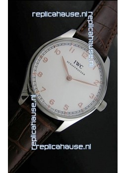 IWC Schaffhausen Japanese Replica Watch in White Dial