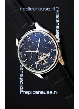 IWC Portuguese FA Jones Japanese Replica Watch in Black Dial with Tourbillon
