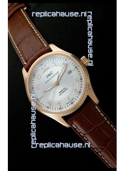 IWC Fliegeruhr International Watch Co. Swiss Automatic Rose Gold Watch in White Dial