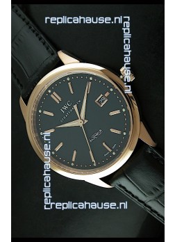 IWC Schaffhausen Ingenuier Vintage Swiss Replica Automatic Rose Gold Watch in Black Dial