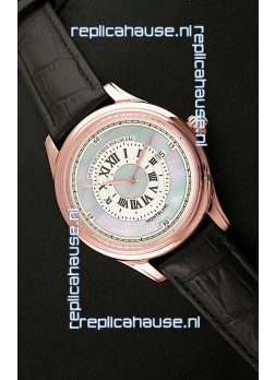 Montblanc Pure Mechanique Horlogere Swiss Replica Rose Gold Watch in Mop Blue Dial