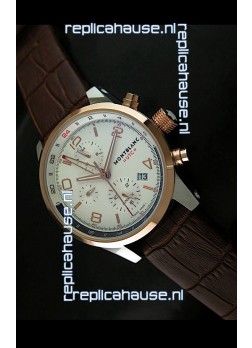 Mont Blanc UTC Japanese Replica Watch in Gold Bezel