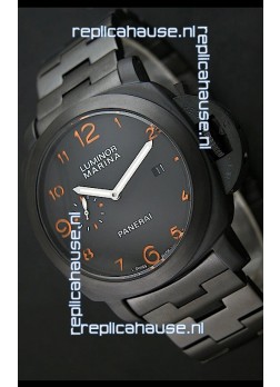 Panerai Luminor Marina Japanese Replica Watch in Orange Markers