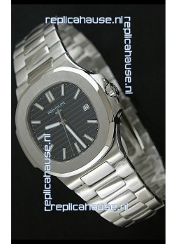 Patek Phillipe Nautilis Swiss Replica Watch in Black Textured Dial