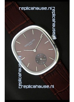 Patek Philippe Mens Golden Elipse Japanese Watch in Brown Dial