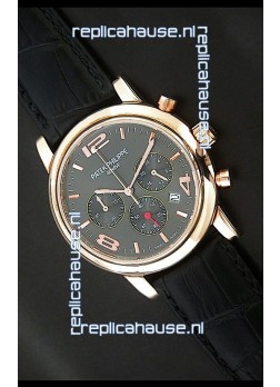 Patek Philippe Perpetual Calender Japanese Steel Watch in Grey Dial