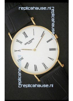 Patek Philippe Calatrava Japanese Quaartz Watch in White Dial