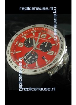 Porsche Design Flat Six P'6320 Japanese Watch in Red Dial