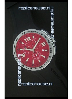 Porsche Design Flat Six P'6320 Japanese Watch in Red Dial