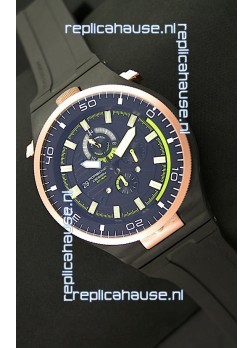 Porsche Design Diver Japanese Replica PVD Watch in Gold Bezel