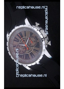 Roger Dubius Excalibur Chronoexcel Swiss Watch in Brown Dial