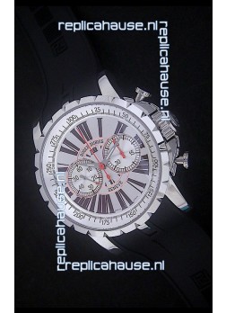 Roger Dubius Excalibur Chronoexcel Swiss Watch in White Dial