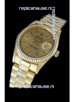 Rolex Replica Day Date Japanese Mens Gold Watch
