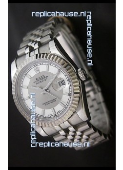 Rolex Datejust Oyster Perpetual Superlative ChronoMeter Replica Watch in White & Grey Dial