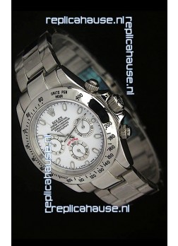 Rolex Daytona Japanese Replica Steel Watch in White Stick Hour Markers