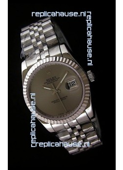 Rolex Datejust Mens Japanese Replica Watch in Grey Dial