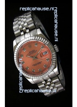Rolex Datejust Mens Japanese Replica Watch in Orange Dial