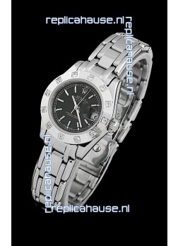Rolex Datejust Ladies Japanese Replica Ladies Watch in Black Dial
